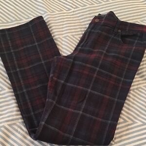 Ralph Lauren Women's Plaid Pants - Navy and Burgundy